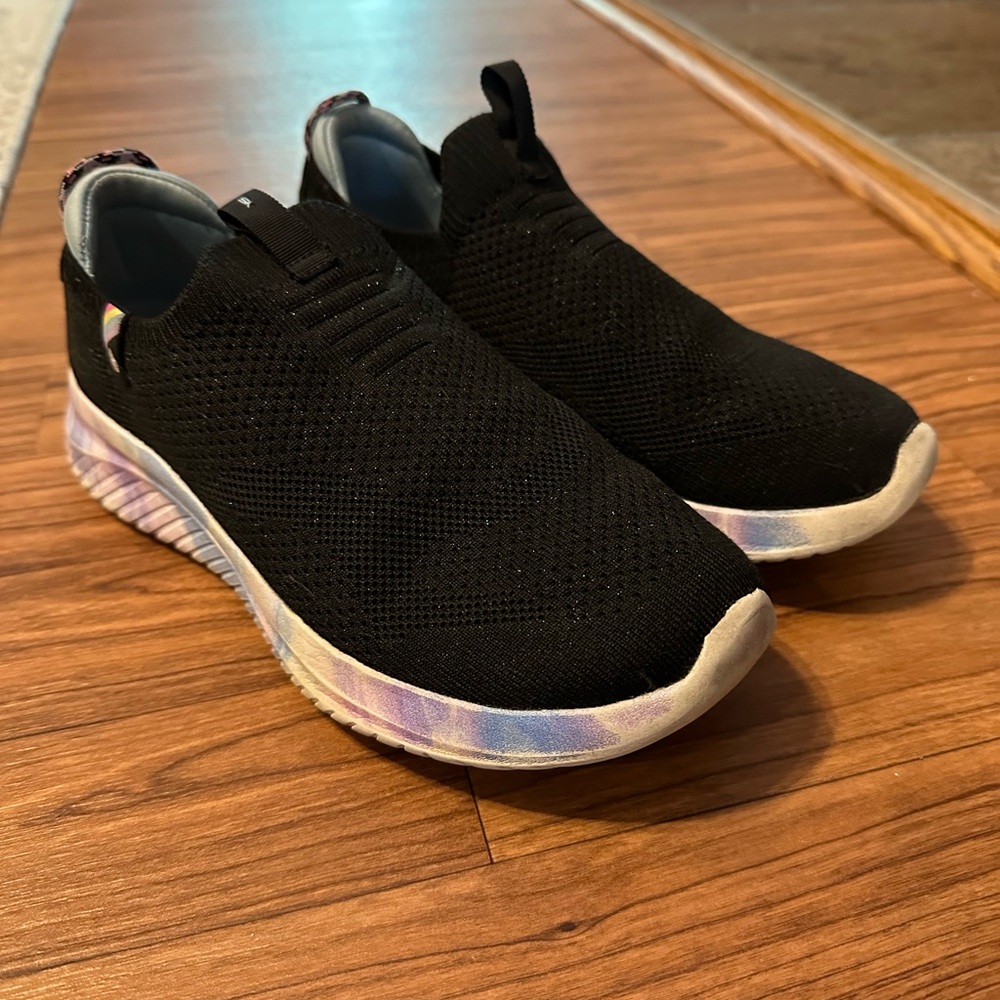 Skechers Kids' Black and Multicolor Slip-On Sneakers - Picture 2 of 4